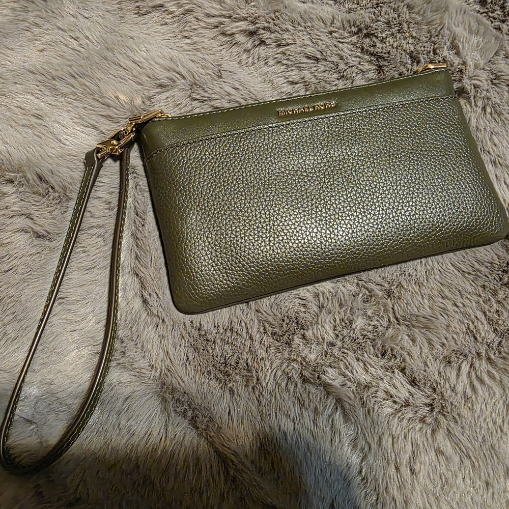 Michael Kors Olive Green Wristlet
